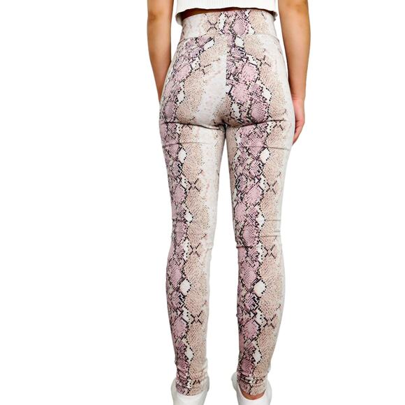 Fashion Nova Shed Your Skin Pink Snakeskin Leggings XS - Picture 8 of 13